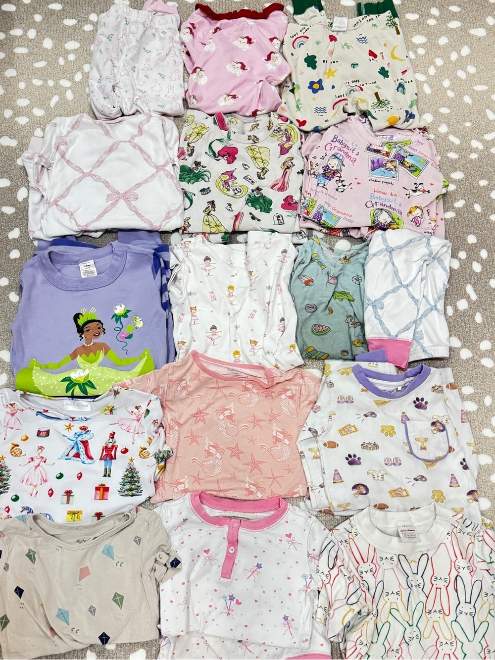 Lot of 22 Bamboo Pajamas Pima TBBC set shorts long sleeve toddler girl tee bows - Picture 8 of 16